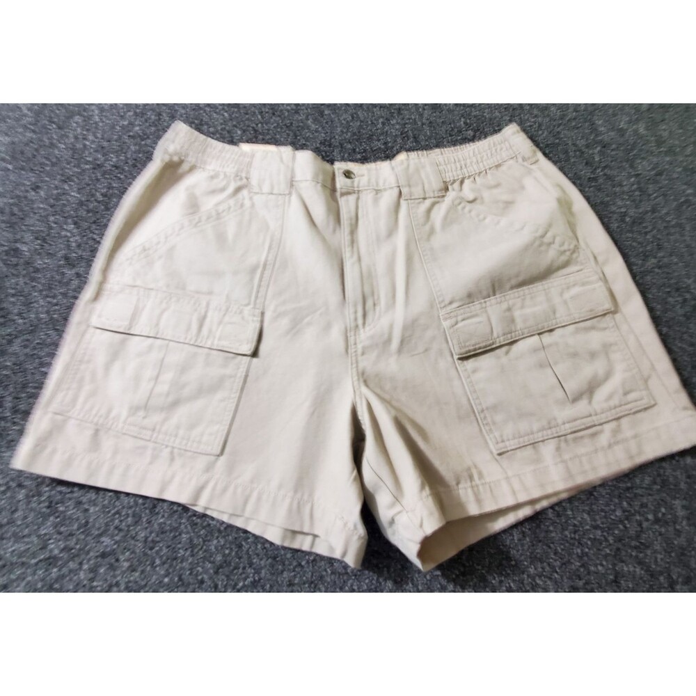 NWT Red Head Cargo Shorts Men's 42 Beige Twill Flat Front Pockets Elastic Waist